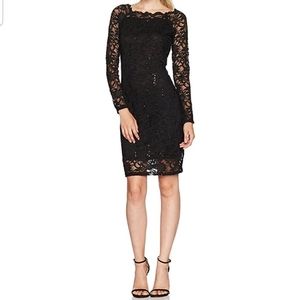 Tiana B Women's Scallop Neck Sequin Lace Dress Pet